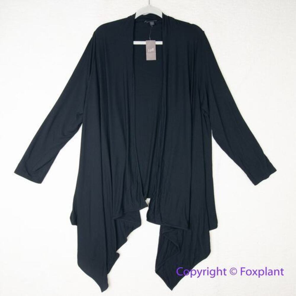 New! J. Jill Casual Lightweight Draped  Cardigans Comfy Soft‎ black , size XLP